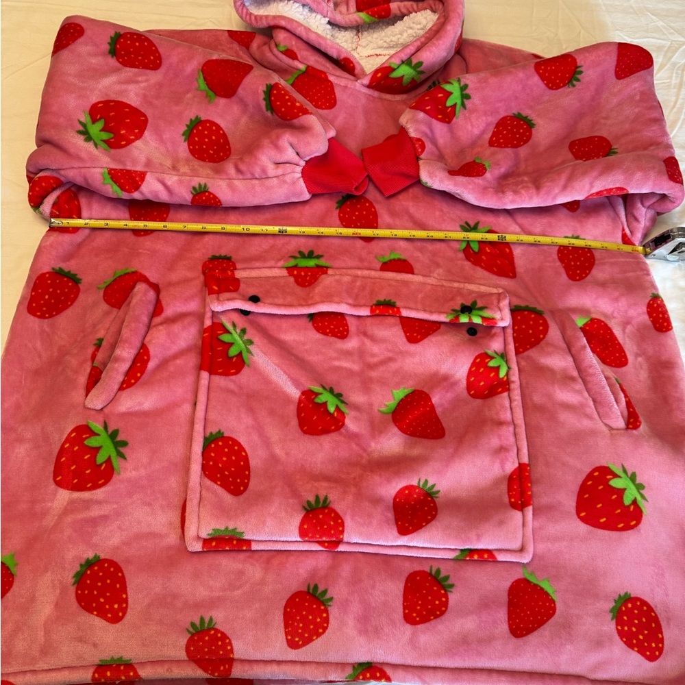 Cozy Pink Strawberry Teddy Jacket with Hood